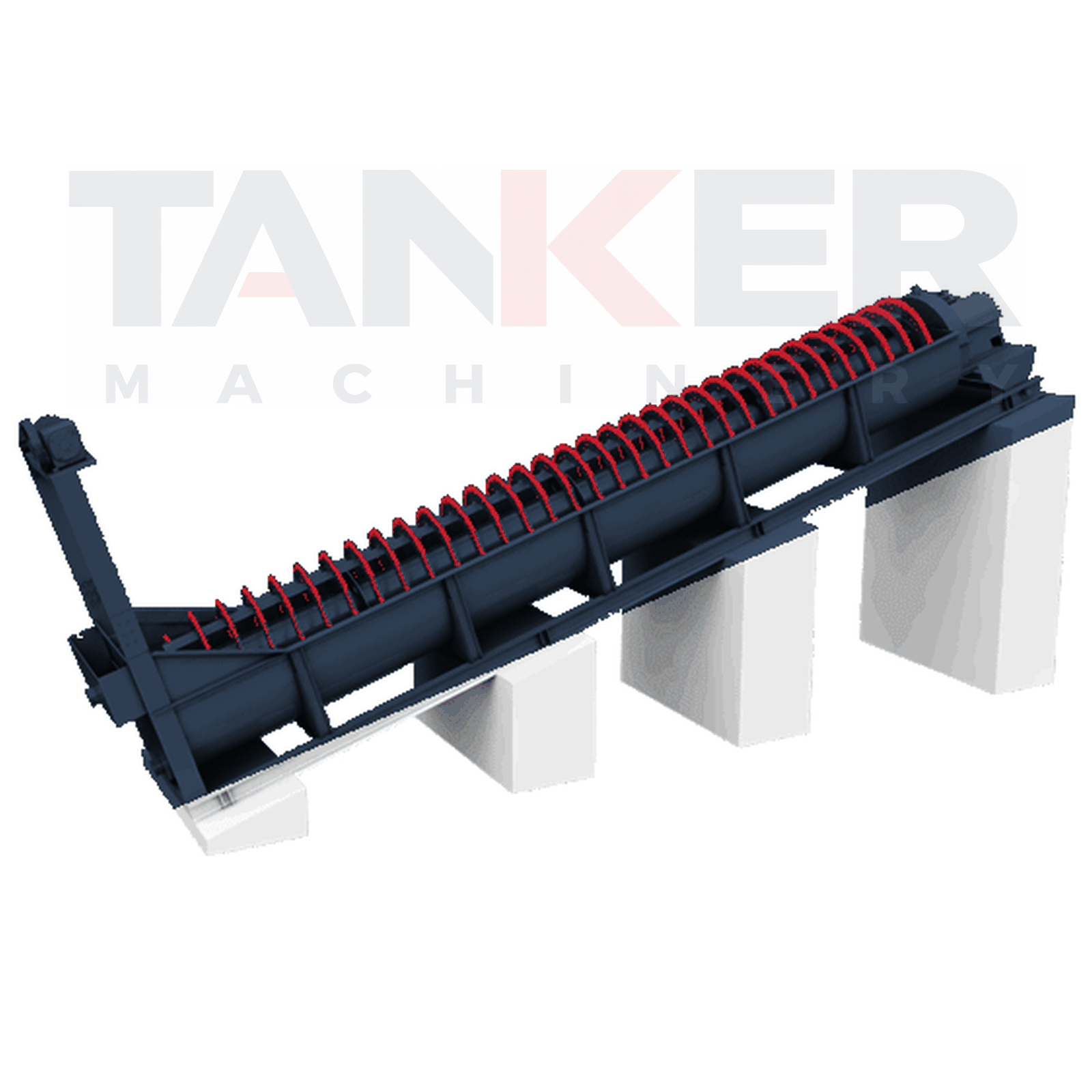 Tanker XL spiral qum yuvish mashinasining ishlash prinsipi animatsiyasi